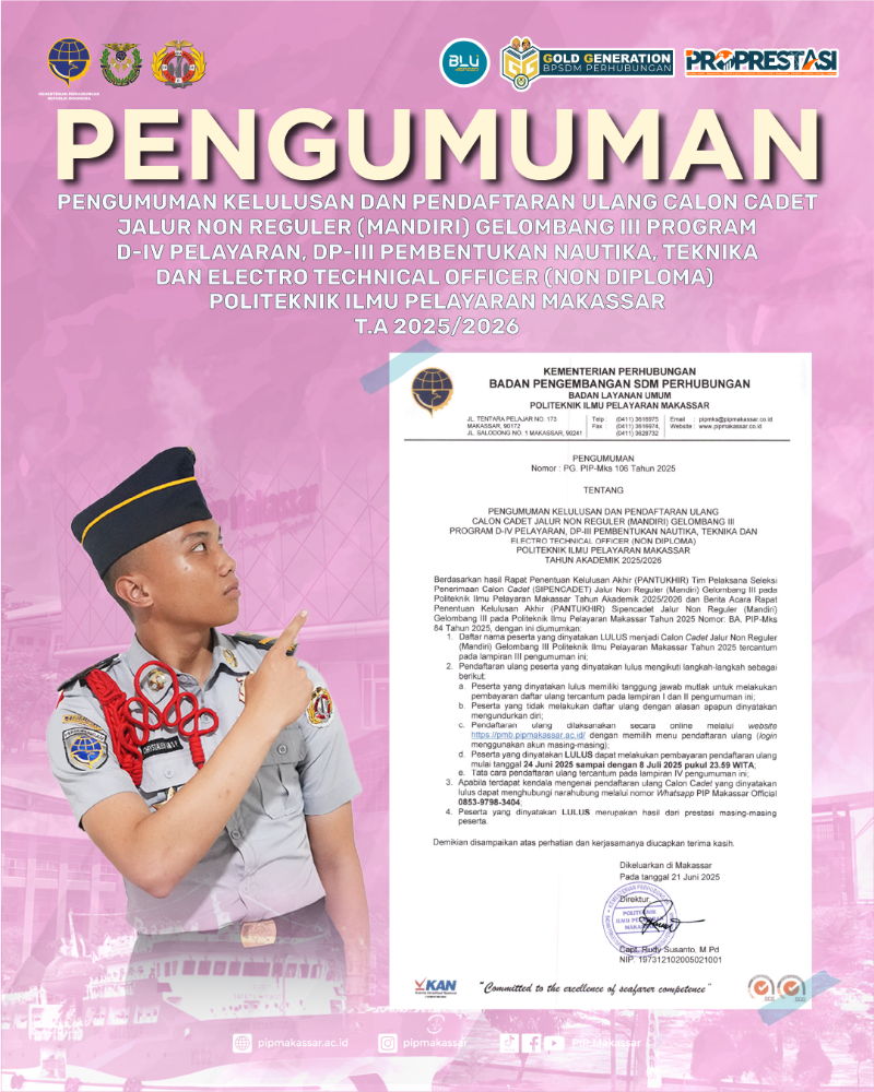 Pengumuman SIPENCADET GELOMBANG III Jalur Non Reguler (Mandiri)