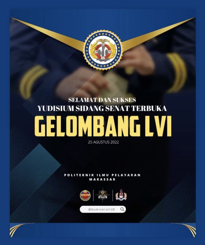 Yudisium Program Diploma IV Pelayaran Tahun akademik 2021/2022 PIP Makassar