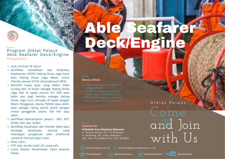 DIKLAT ABLE SEAFARER DECK & ABLE SEAFARER ENGINE